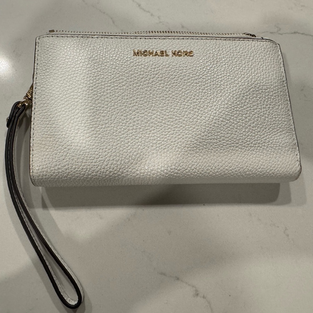 Michael Kors White Wristlet/Wallet